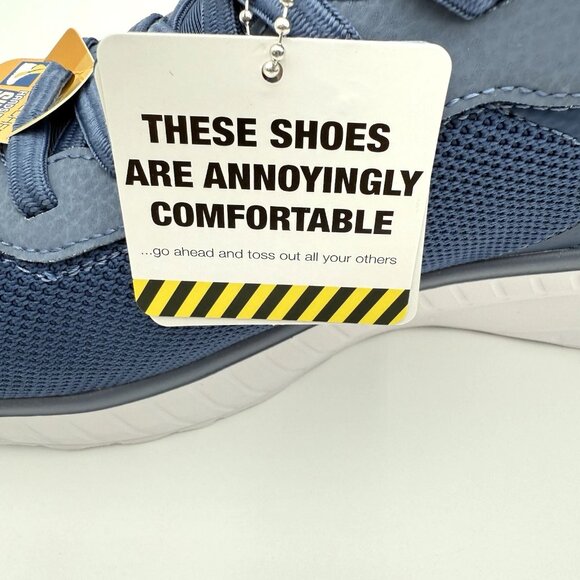 Skechers Men's Wide Fit Hands Free Slip Ins Squad Chaos Solid Tour Sneaker Navy - Picture 10 of 12